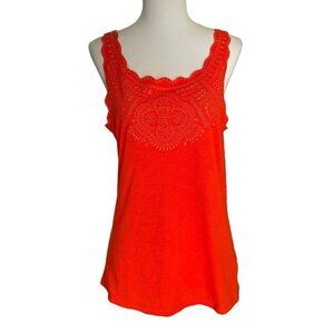 NWT J.Crew Embroidered Round Neck Sleeveless Pullover Tank Top Women's Sz M